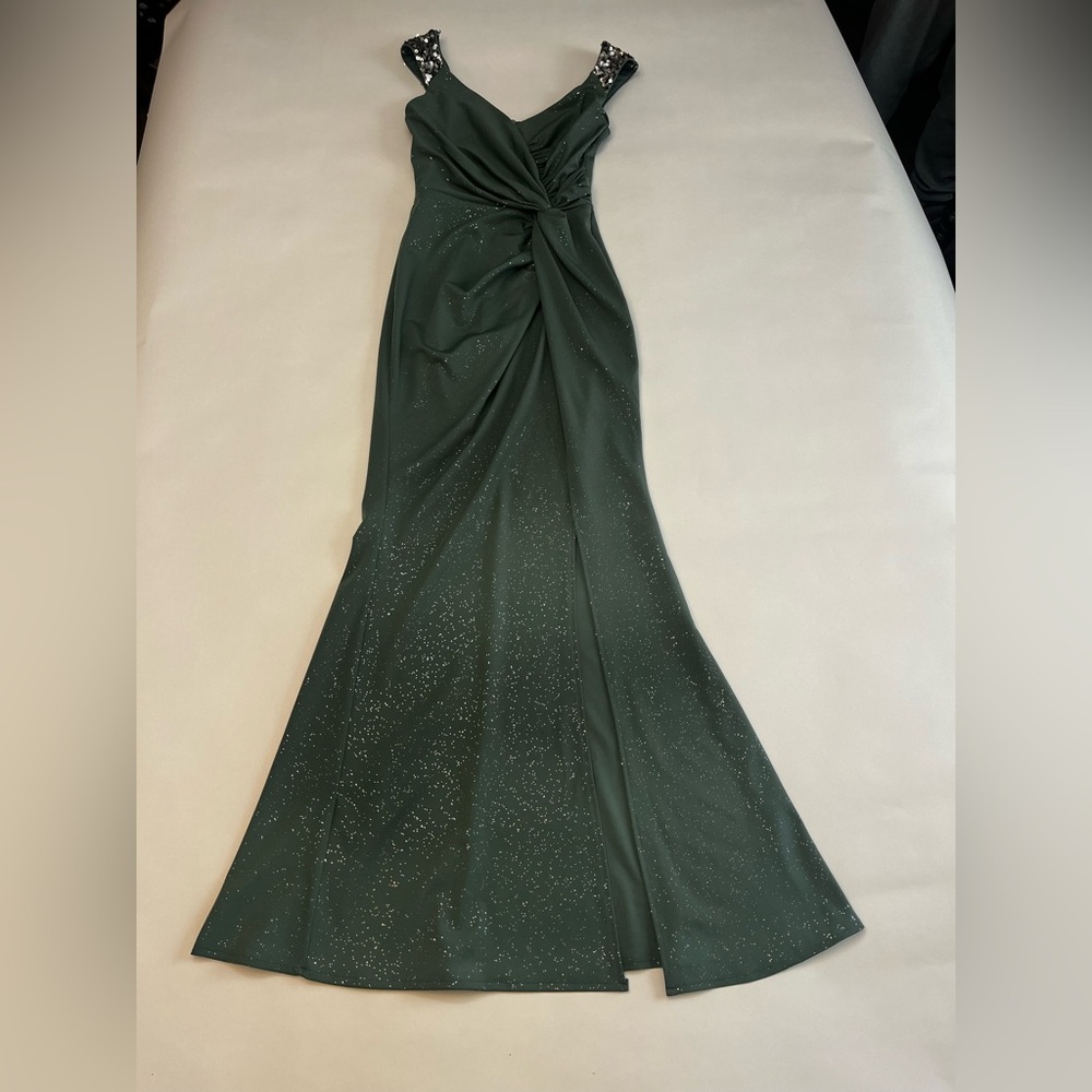 Ever Pretty Dark Green Maxi Dress with Sparkle